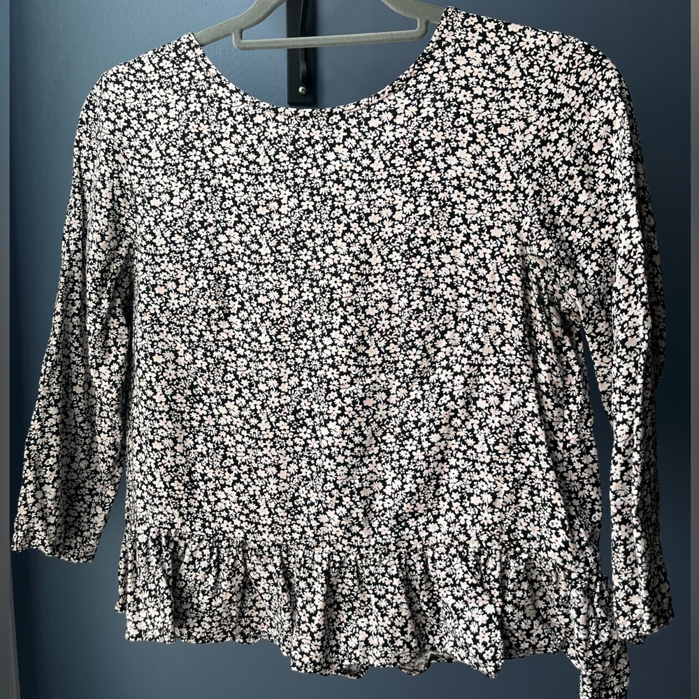 H&M Floral Peplum Top 3/4 Sleeve